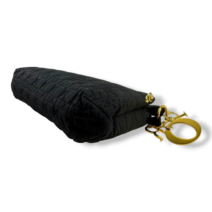 Christian Dior Lady Dior Black Quilted Cotton Crossbody Bag - Lux Central