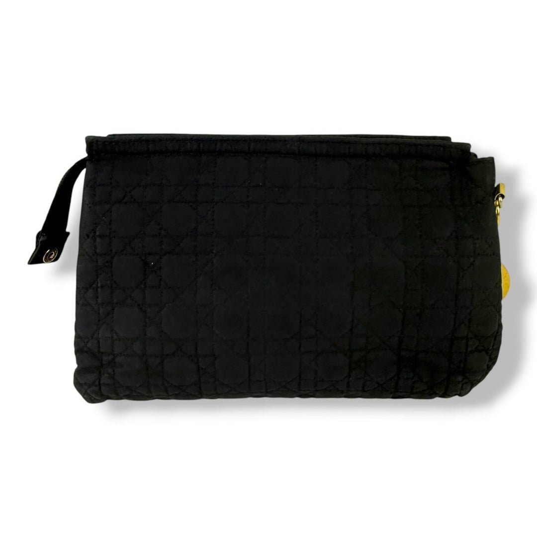 Christian Dior Lady Dior Black Quilted Cotton Crossbody Bag - Lux Central