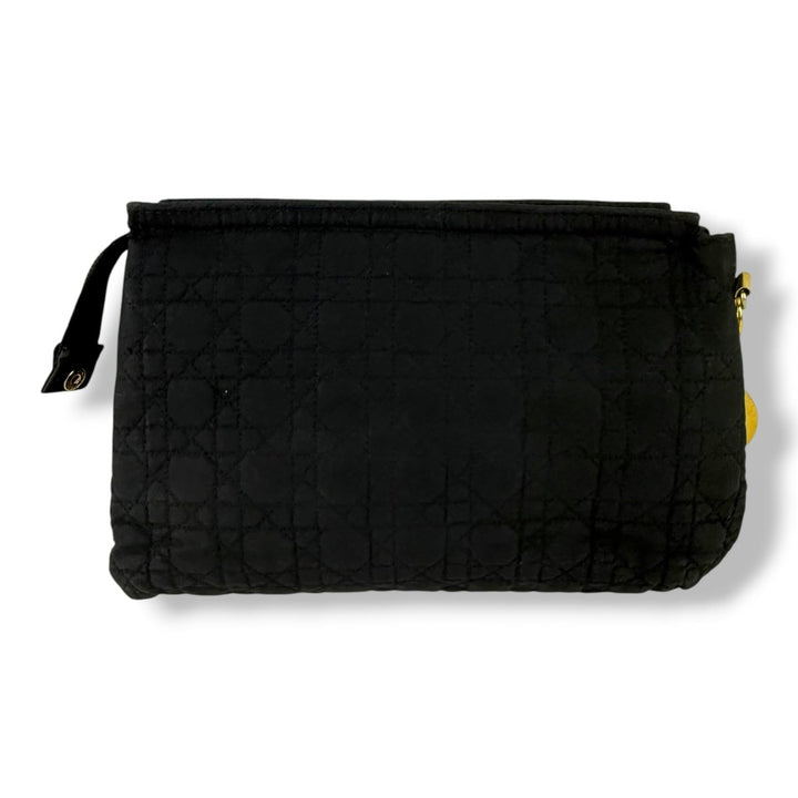Christian Dior Lady Dior Black Quilted Cotton Crossbody Bag - Lux Central