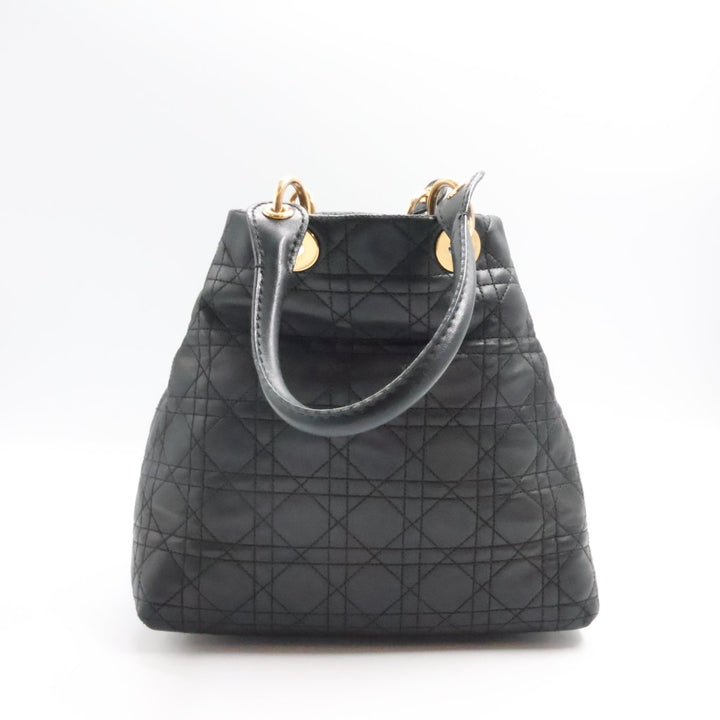 Christian Dior Lady Dior Black Quilted Leather Shoulder Tote Handbag - Lux Central