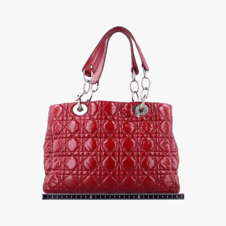 Christian Dior Lady Dior Red Quilted Leather Tote Handbag - Lux Central