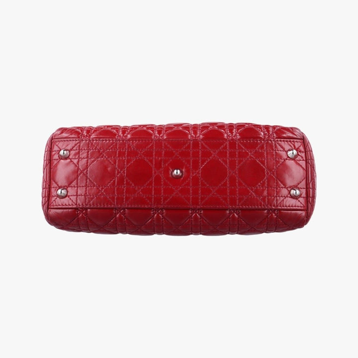 Christian Dior Lady Dior Red Quilted Leather Tote Handbag - Lux Central