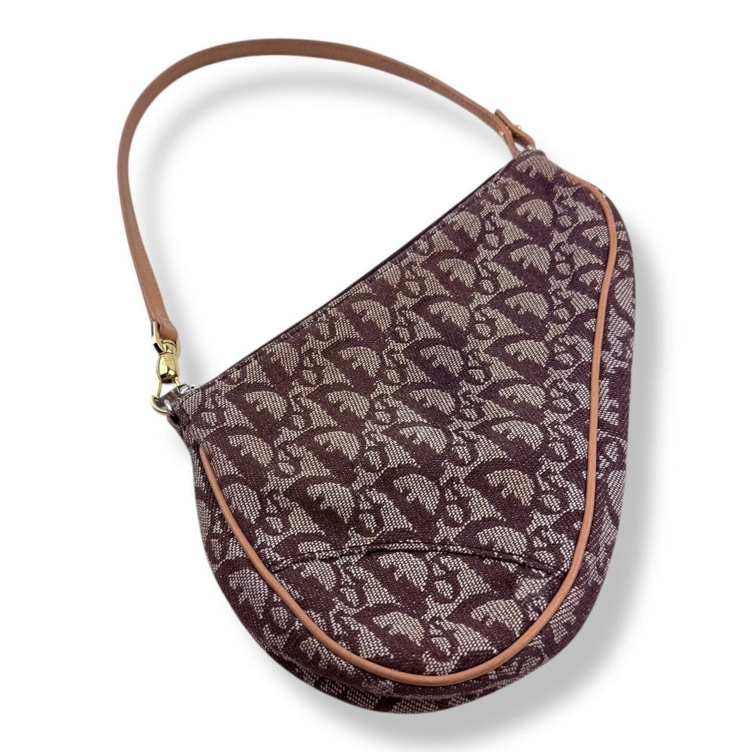 Christian Dior Mini Beige Oblique Saddle Handbag - Lux Central