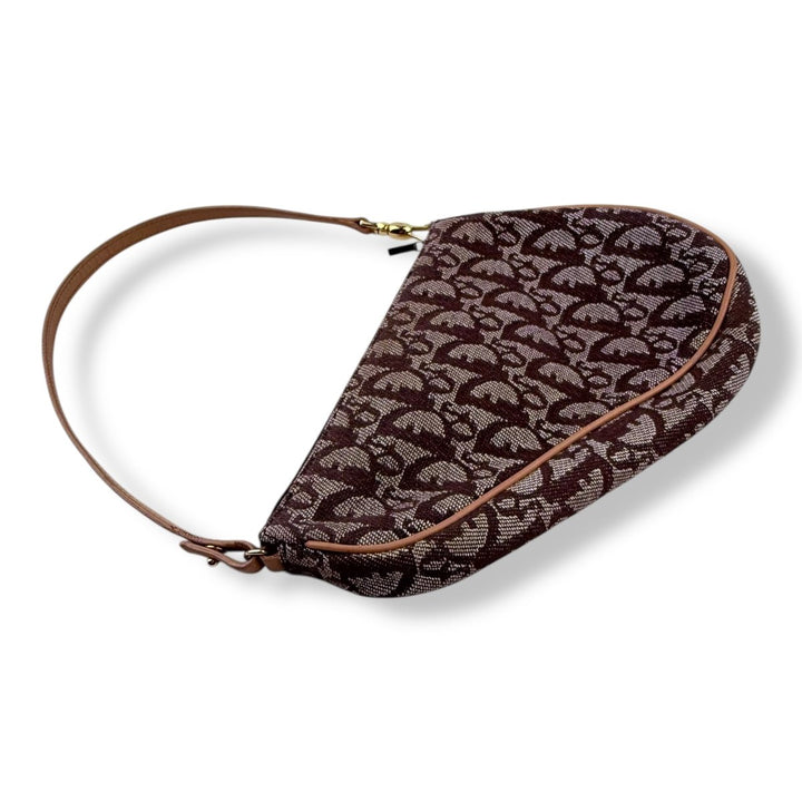 Christian Dior Mini Beige Oblique Saddle Handbag - Lux Central