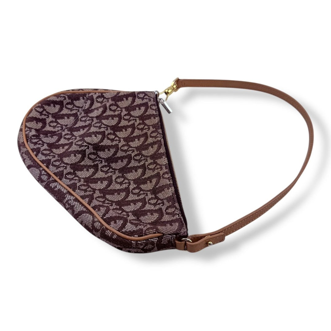 Christian Dior Mini Beige Oblique Saddle Handbag - Lux Central