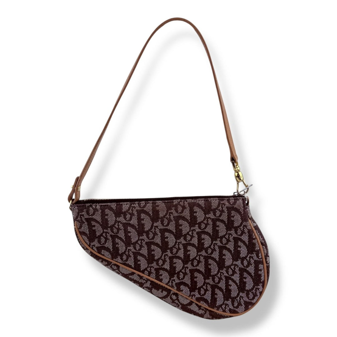 Christian Dior Mini Beige Oblique Saddle Handbag - Lux Central
