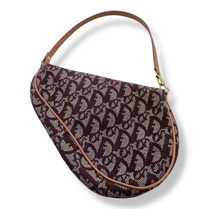 Christian Dior Mini Beige Oblique Saddle Handbag - Lux Central