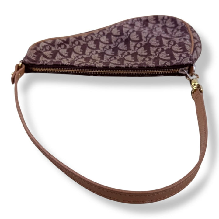 Christian Dior Mini Beige Oblique Saddle Handbag - Lux Central