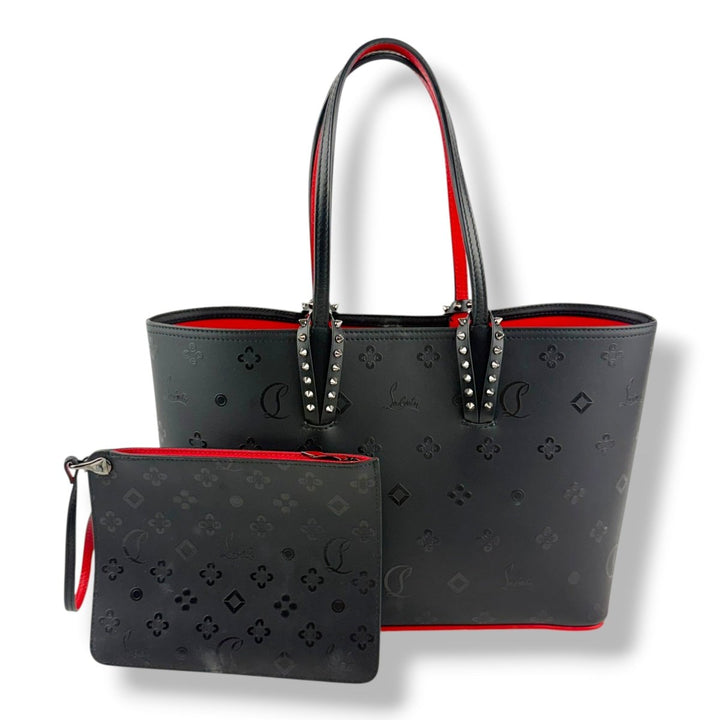 Christian Louboutin Cabata Black Small Tote Handbag W/ Added Pouch - Lux Central