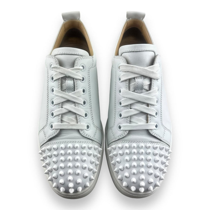 Christian Louboutin Louis Junior Spike White Leather UK 5.5 / EU 39.5 - Lux Central