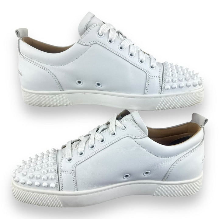 Christian Louboutin Louis Junior Spike White Leather UK 5.5 / EU 39.5 - Lux Central