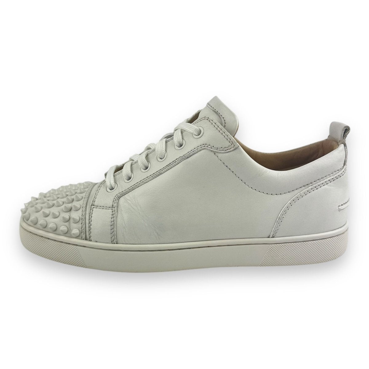 Christian Louboutin Louis Junior Spike White Leather UK 5.5 EU 39.5 Lux Central