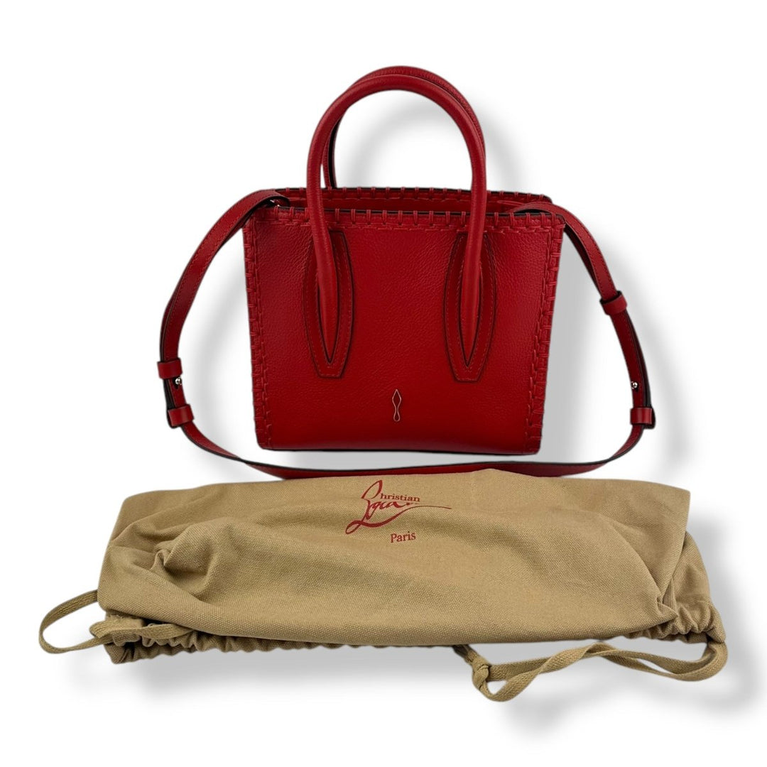 Christian Louboutin Red Leather Mini Paloma Tote Handbag - Lux Central