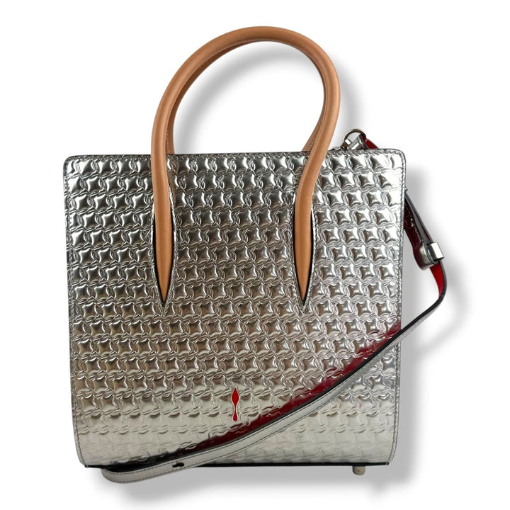 Christian Louboutin Silver Paloma Medium Leather Tote Handbag - Lux Central