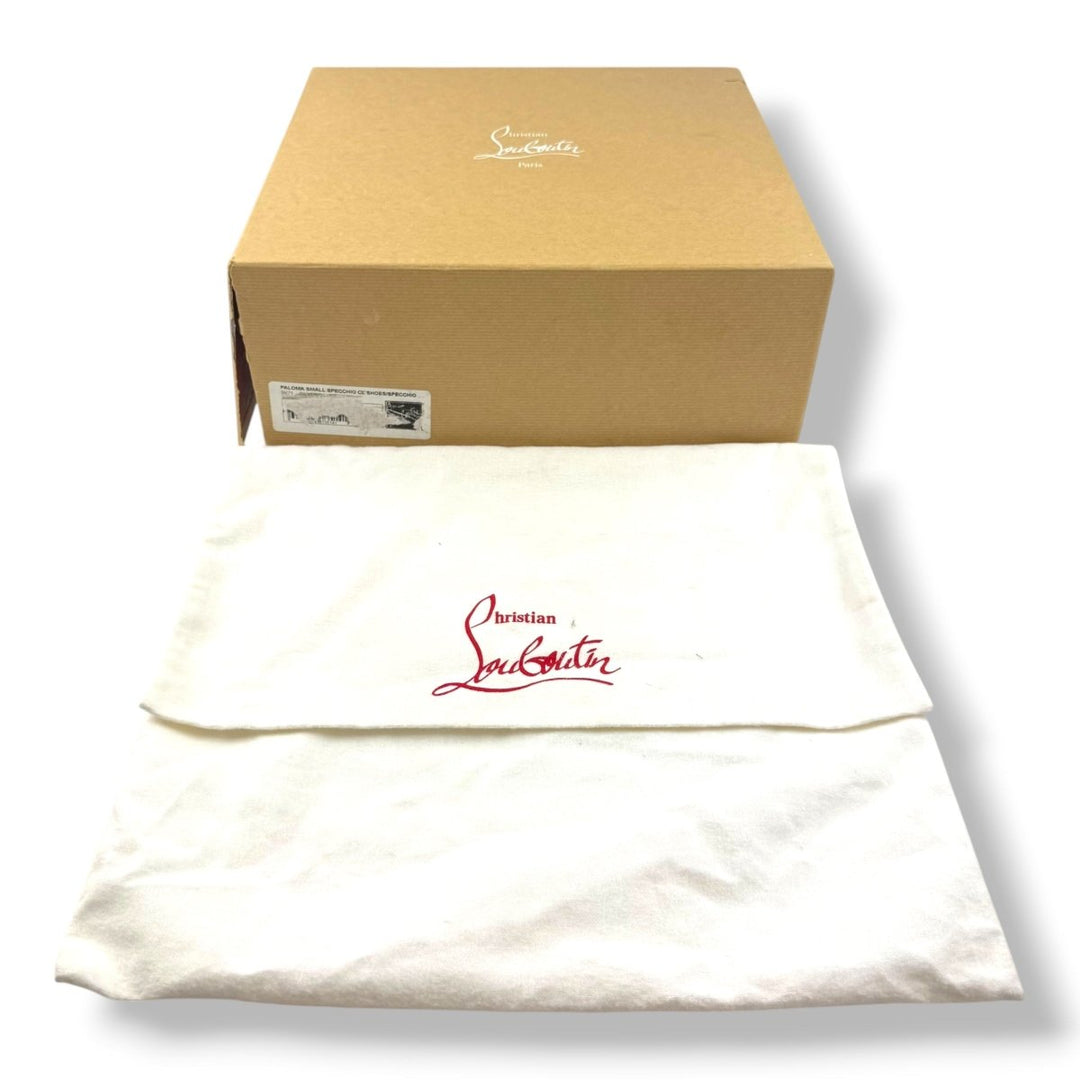 Christian Louboutin Silver Paloma Medium Leather Tote Handbag - Lux Central