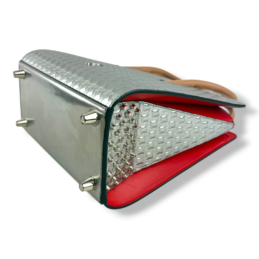 Christian Louboutin Silver Paloma Medium Leather Tote Handbag - Lux Central