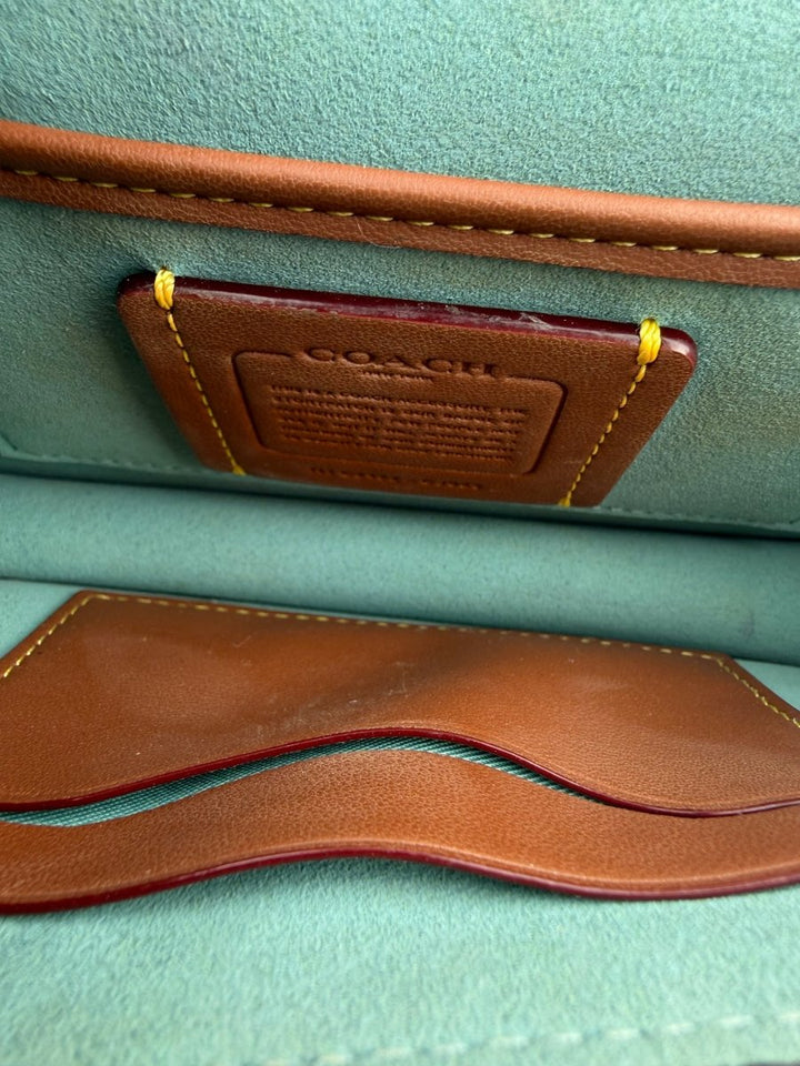 Coach 20 Pebbled Tabby Blue Leather Handbag - Lux Central