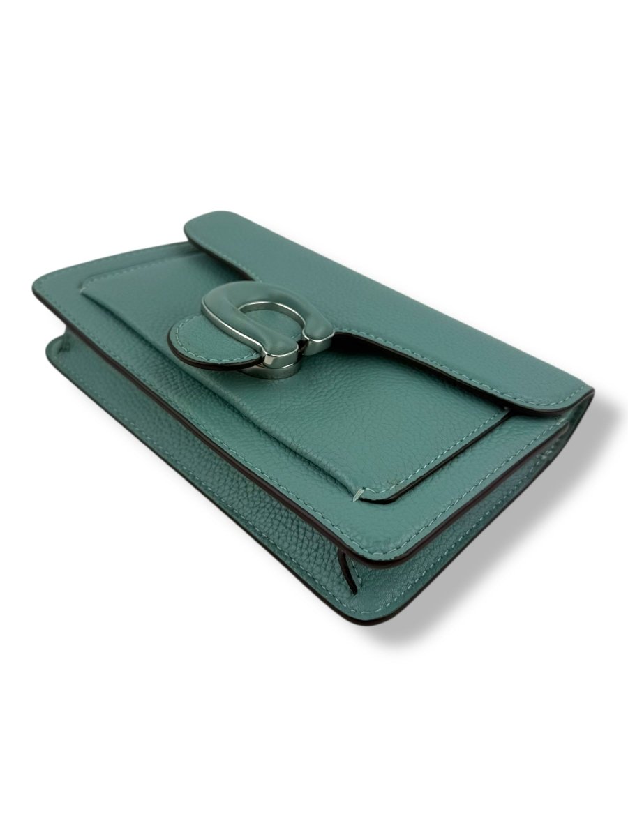 Coach 20 Pebbled Tabby Blue Leather Handbag - Lux Central