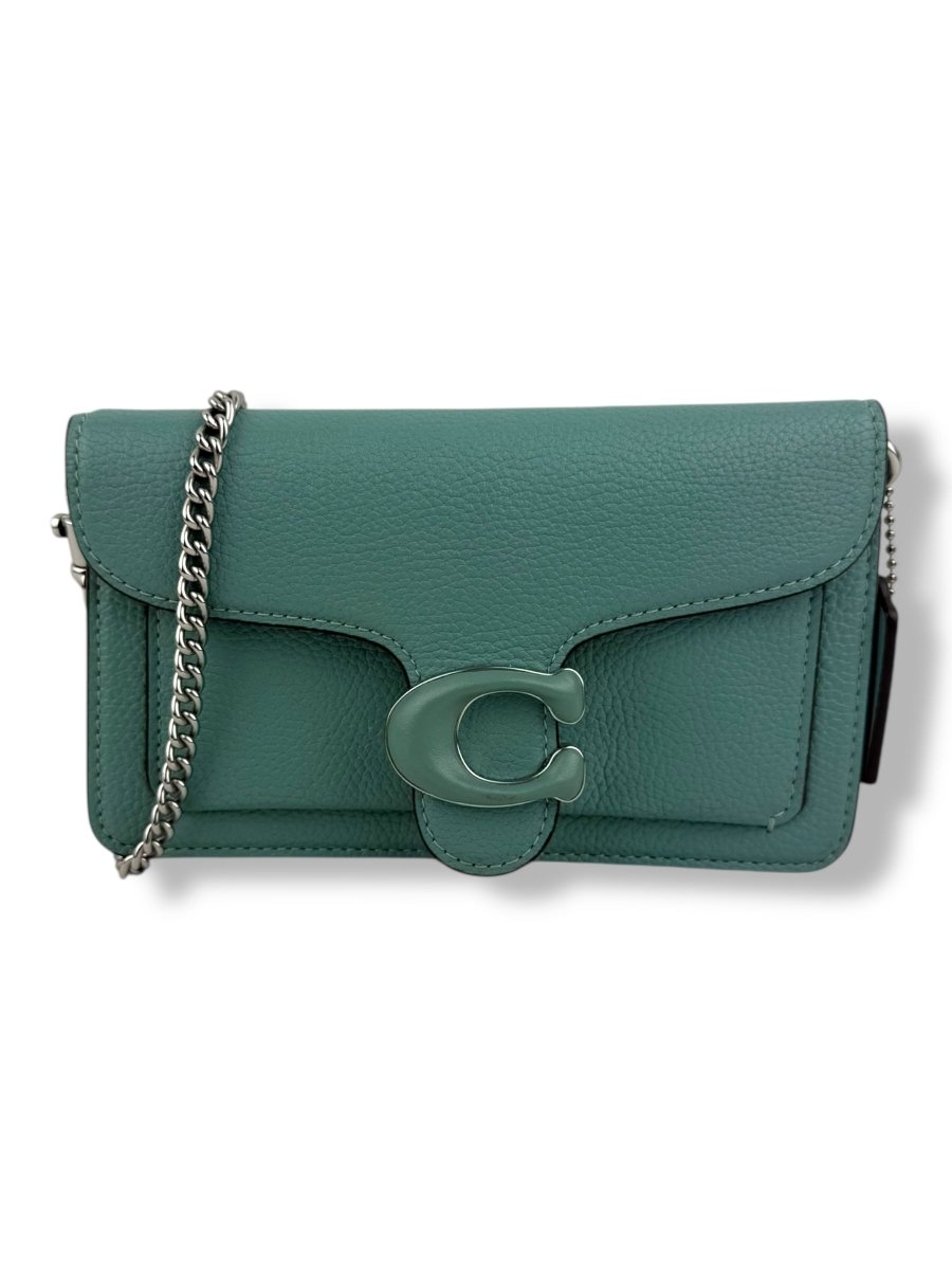 Coach 20 Pebbled Tabby Blue Leather Handbag - Lux Central