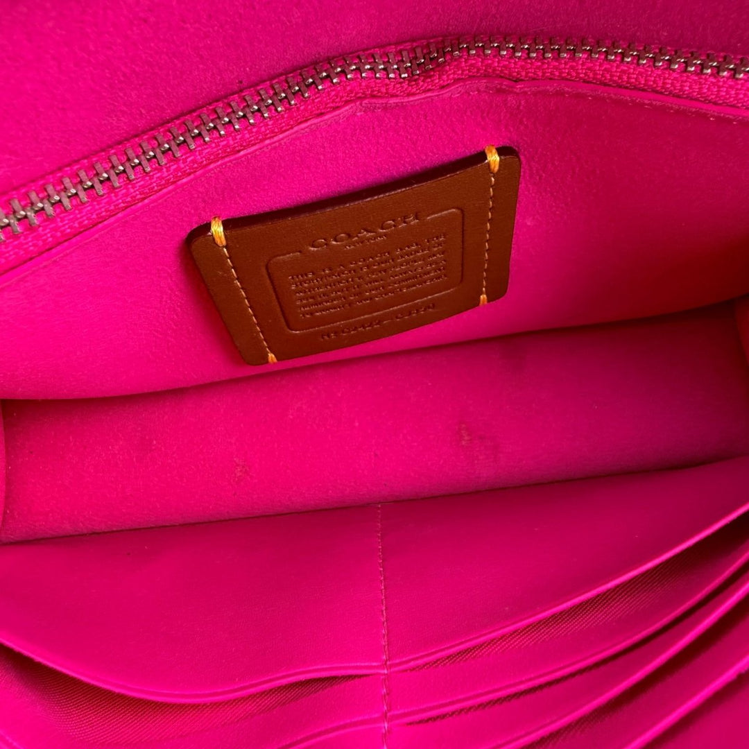 Coach 20 Pebbled Tabby Pink Leather Handbag - Lux Central