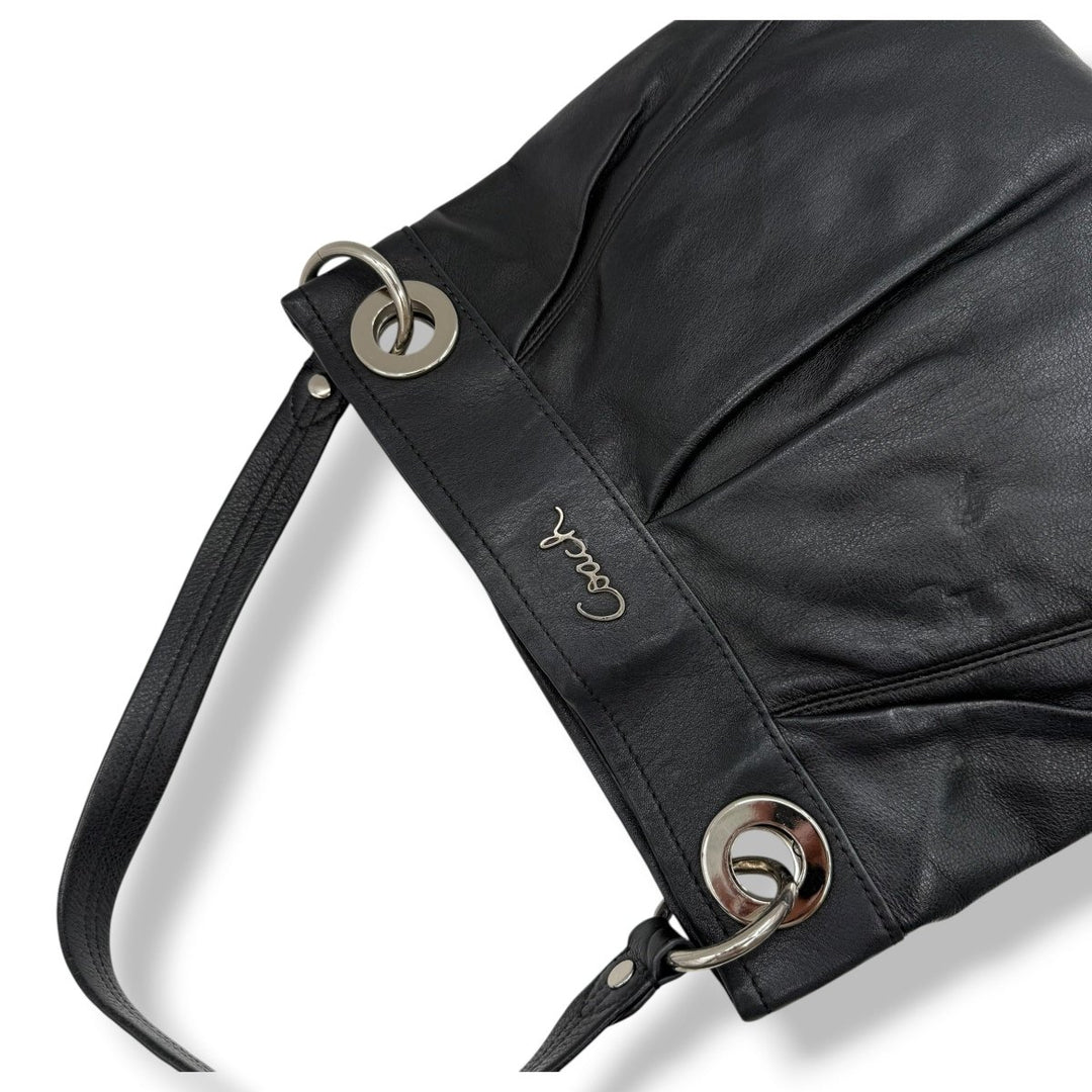 Coach Ashley Black Leather Shoulder Bag - Lux Central