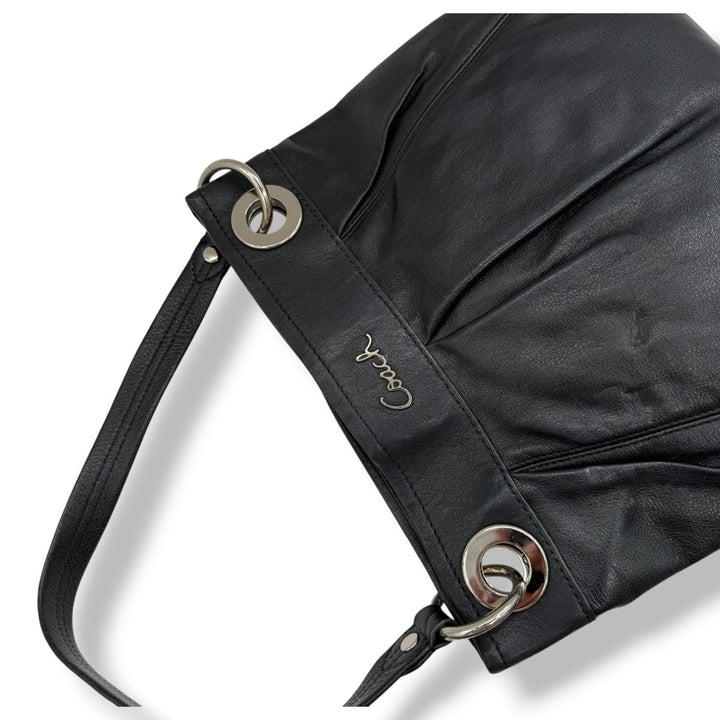 Coach Ashley Black Leather Shoulder Bag - Lux Central