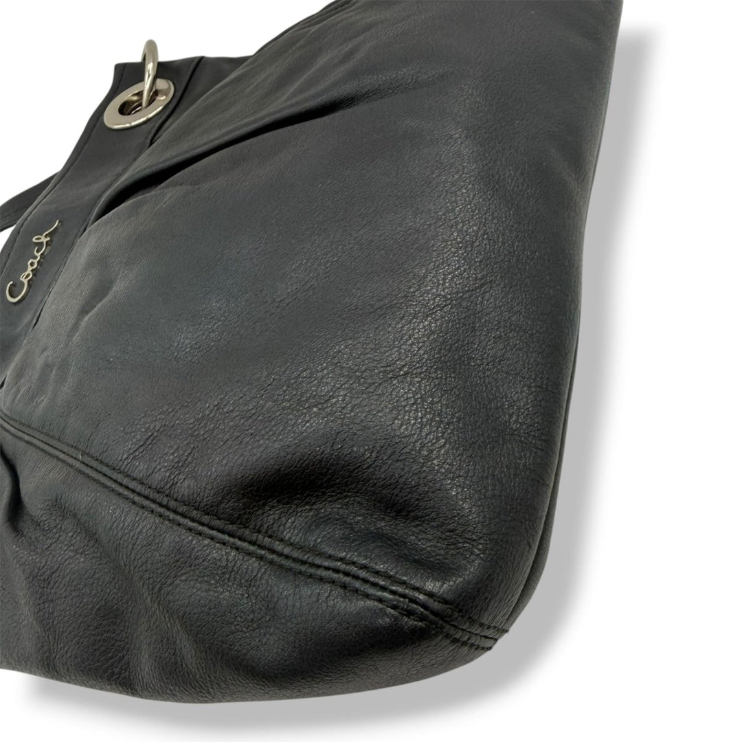 Coach Ashley Black Leather Shoulder Bag - Lux Central