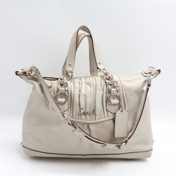 Coach Ashley Ivory Leather Satchel Bag - Lux Central