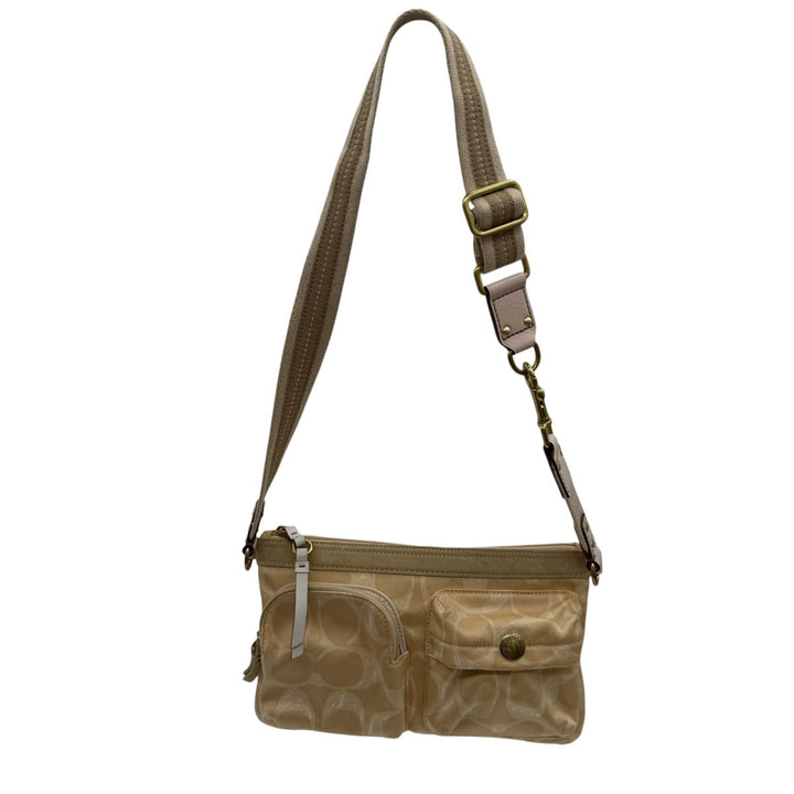 Coach Beige Hamptons Weekend Signature Scribble Hip Bag - Lux Central