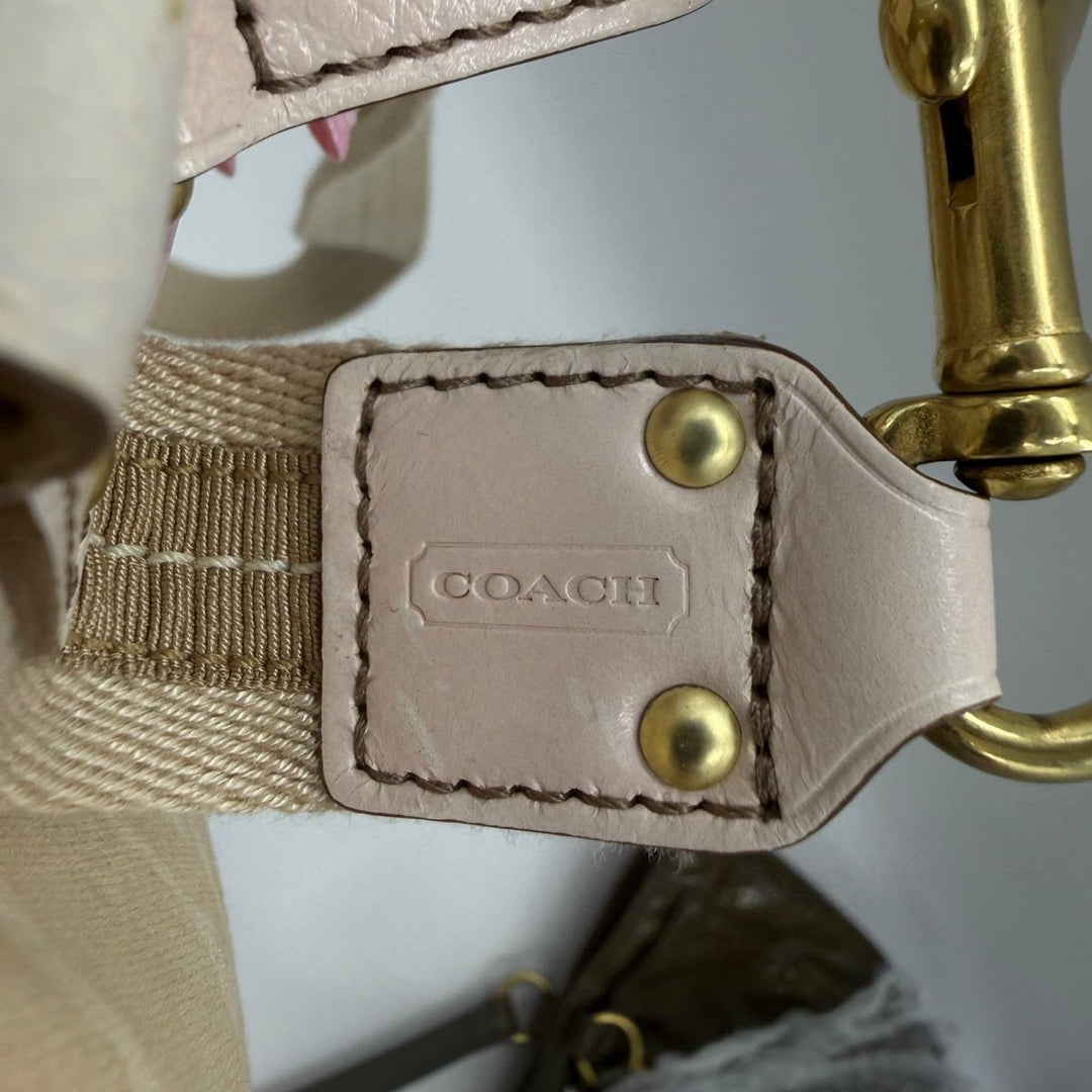 Coach Beige Hamptons Weekend Signature Scribble Hip Bag - Lux Central