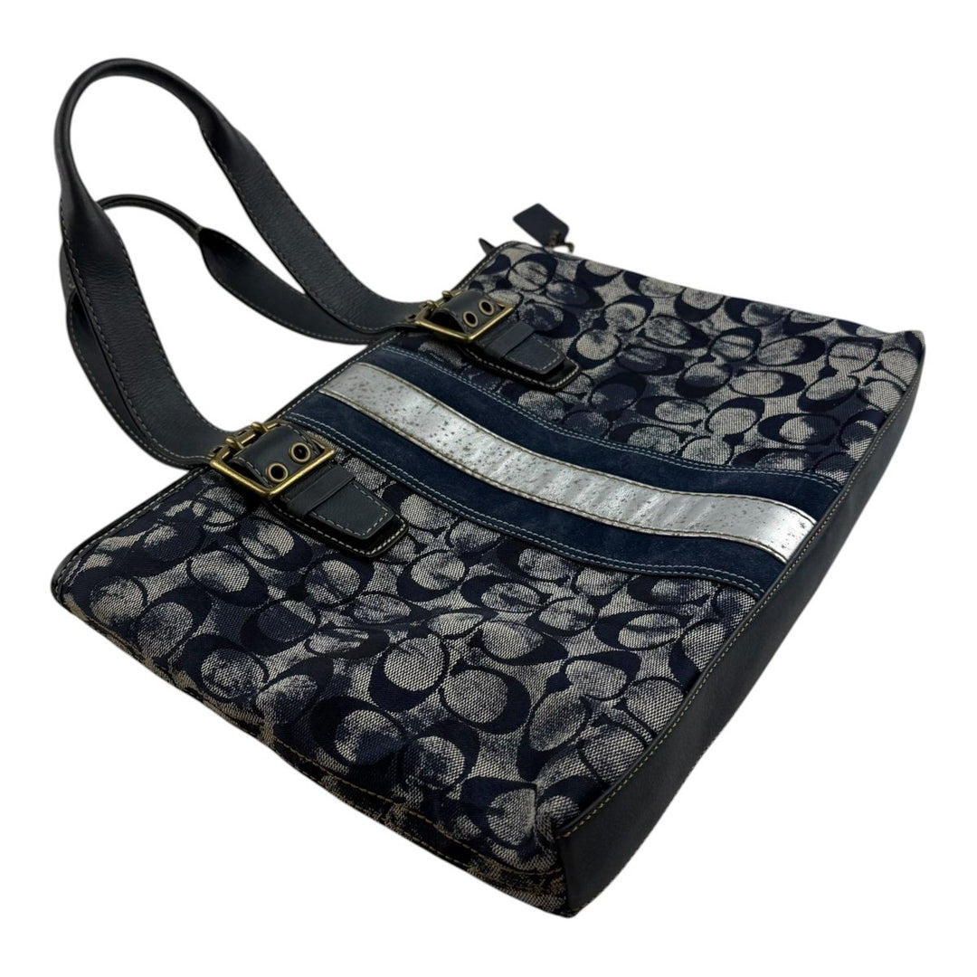 Coach Blue Tie Dye Signature Tote Handbag - Lux Central