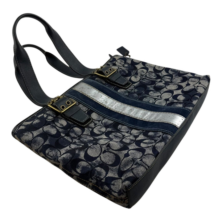 Coach Blue Tie Dye Signature Tote Handbag - Lux Central