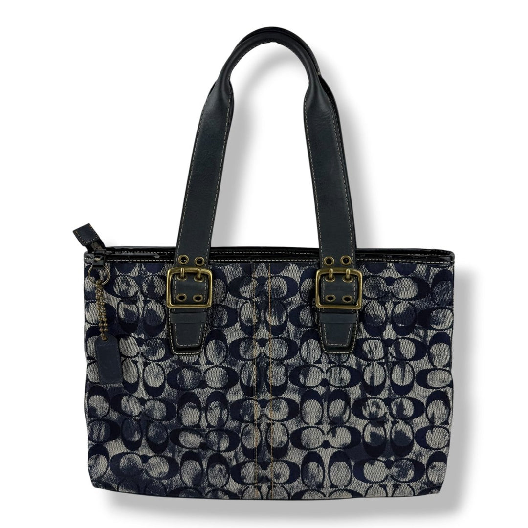 Coach Blue Tie Dye Signature Tote Handbag - Lux Central