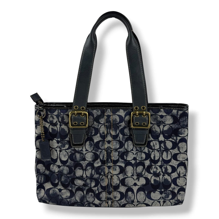 Coach Blue Tie Dye Signature Tote Handbag - Lux Central