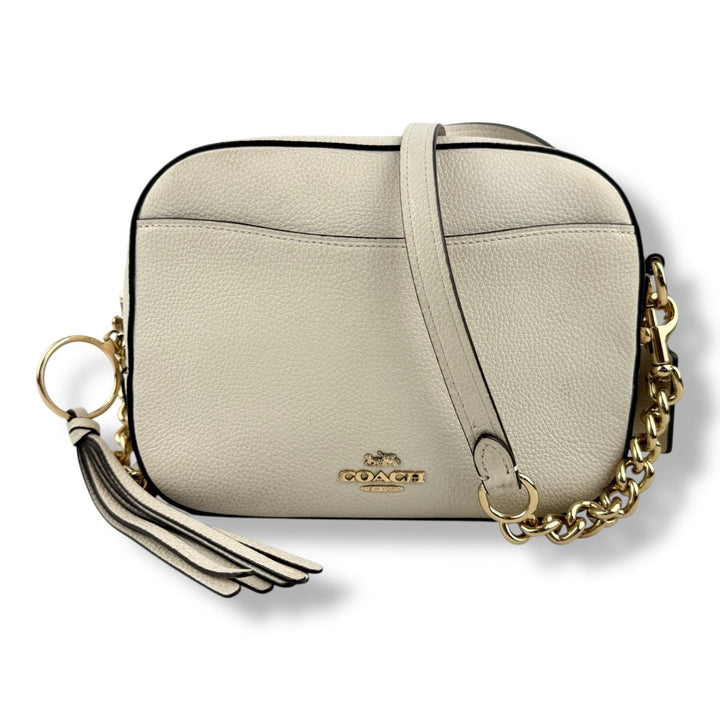 Coach Cream Pebbled Leather Camera Handbag - Lux Central