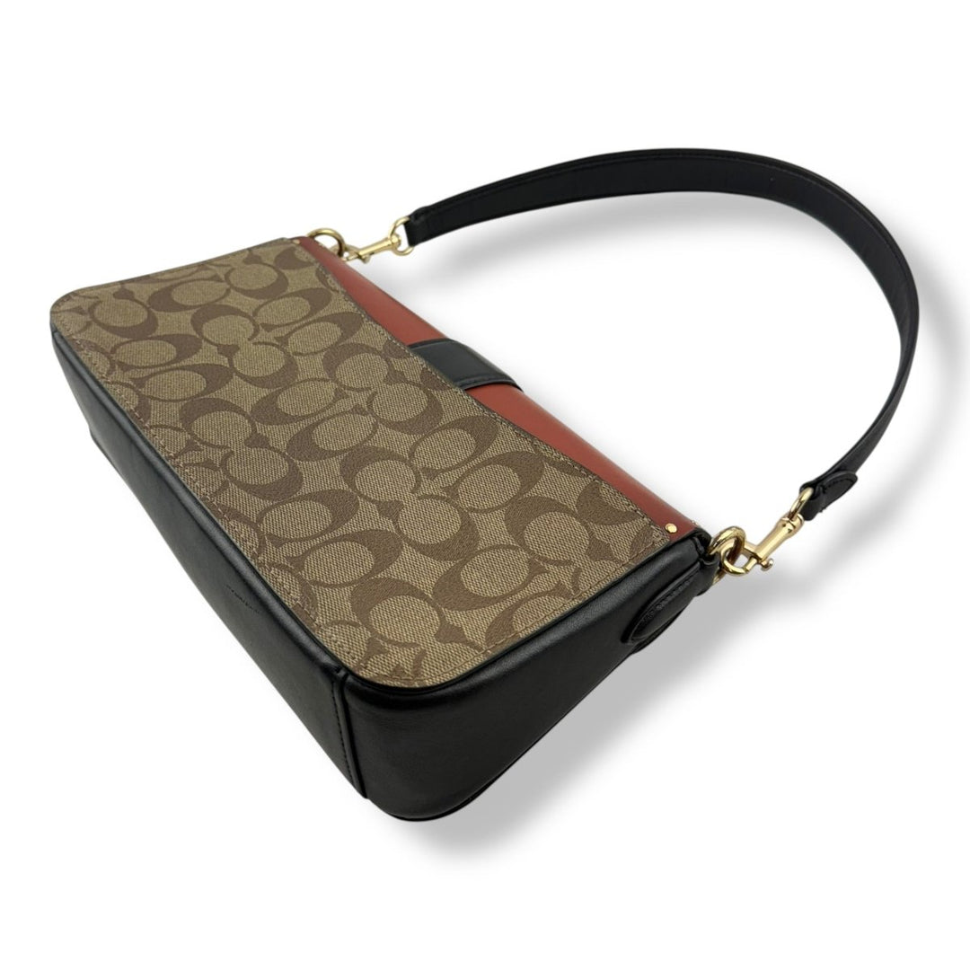 Coach Georgie Brown/Black Signature Handbag - Lux Central