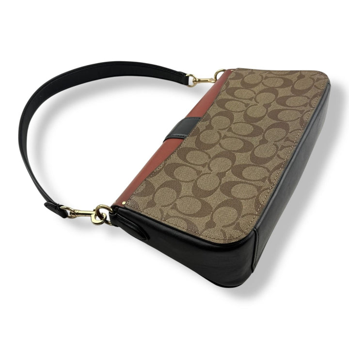 Coach Georgie Brown/Black Signature Handbag - Lux Central