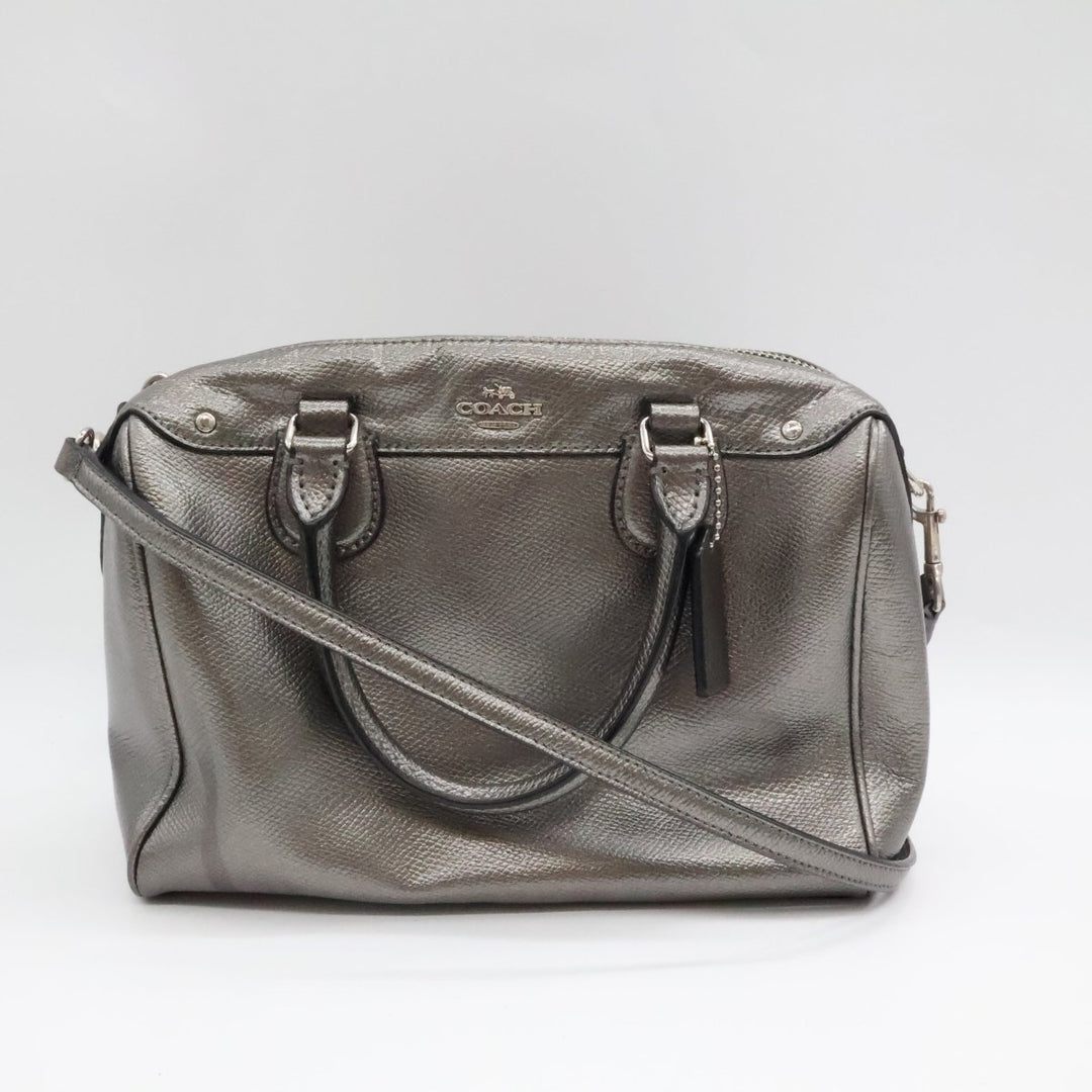 Coach Mini Bennett Metallic Grey Satchel Handbag - Lux Central