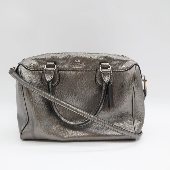 Coach Mini Bennett Metallic Grey Satchel Handbag - Lux Central