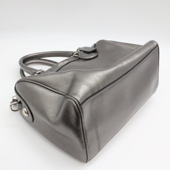Coach Mini Bennett Metallic Grey Satchel Handbag - Lux Central