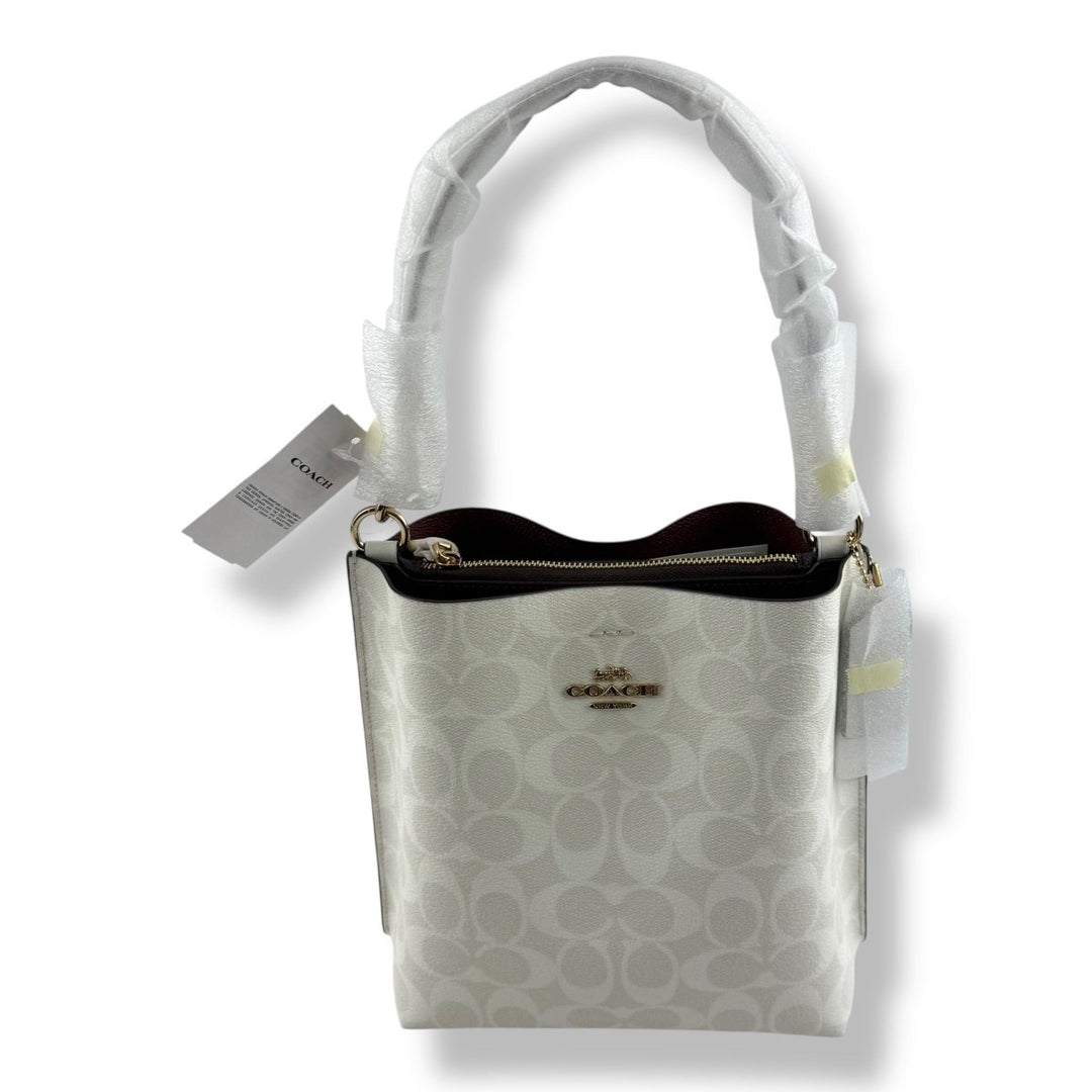 Coach Mollie Bucket Bag White Handbag - Lux Central