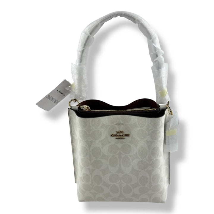 Coach Mollie Bucket Bag White Handbag - Lux Central
