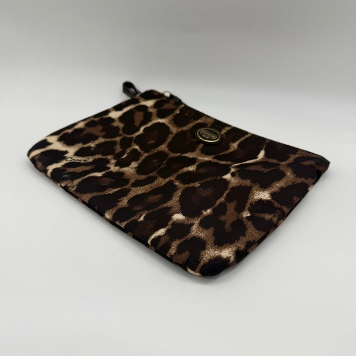 Coach Ocelot Brown Sateen Clutch Handbag - Lux Central