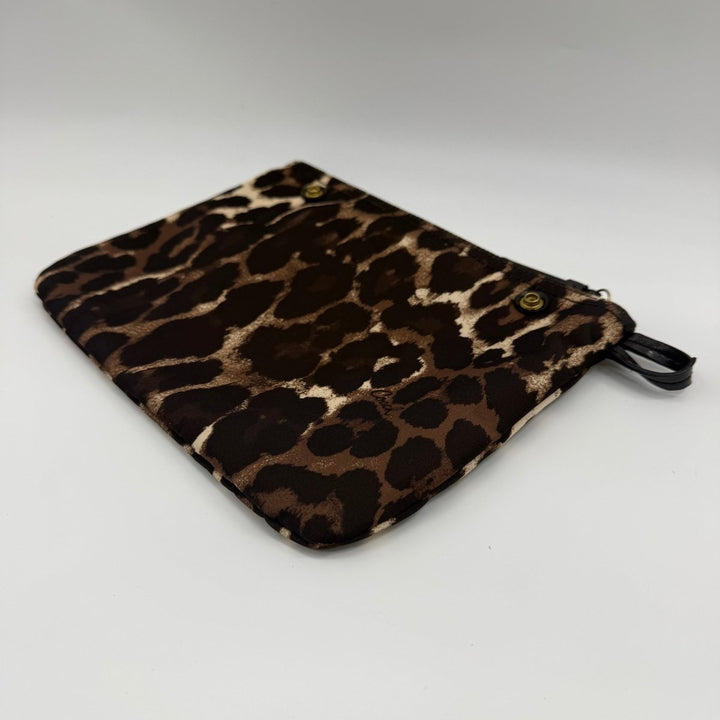 Coach Ocelot Brown Sateen Clutch Handbag - Lux Central
