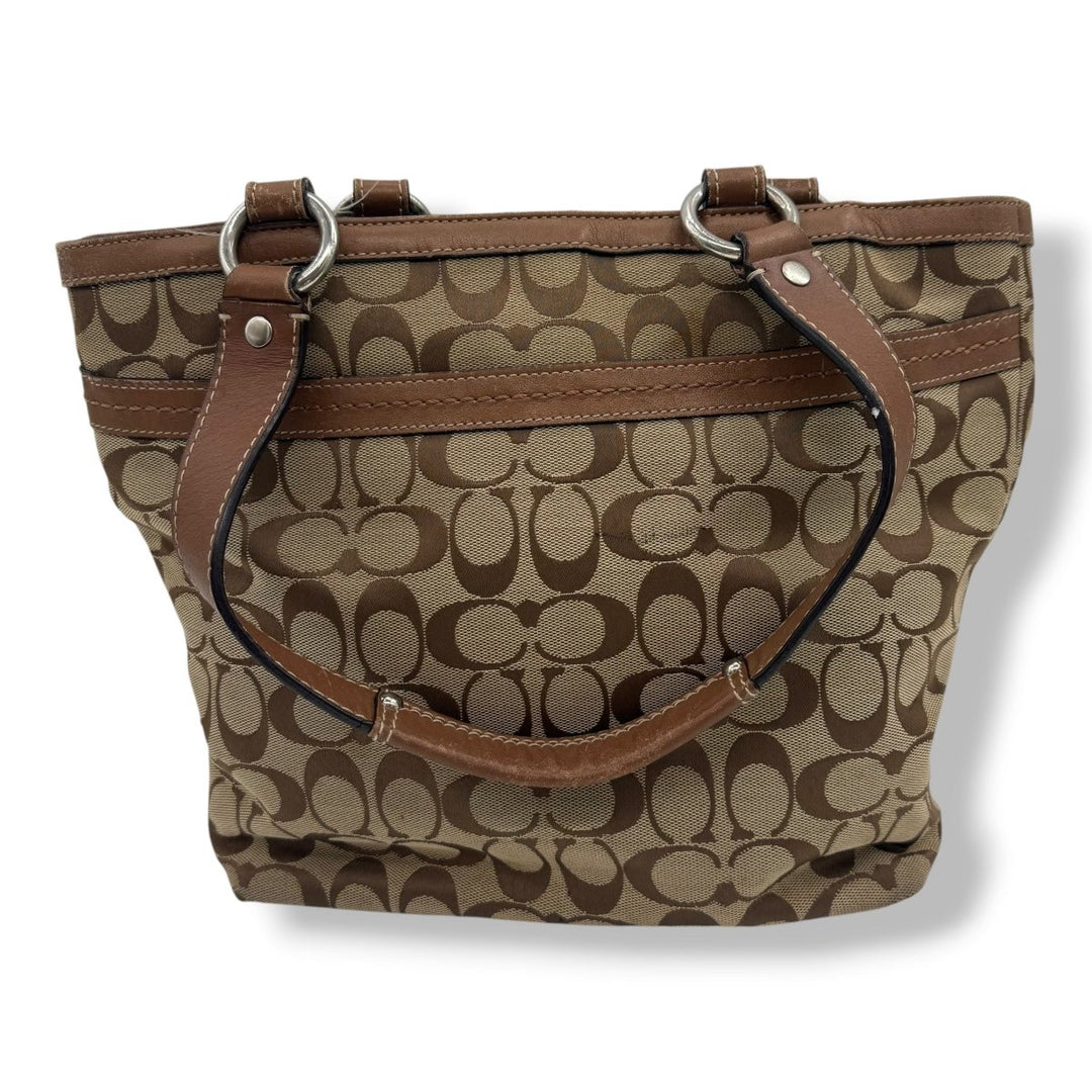 Coach Penelope Brown/Beige Signature Tote Handbag - Lux Central