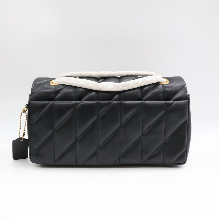 Coach Pillow Quilted Tabby 26 Black Nappa Leather Handbag - Lux Central