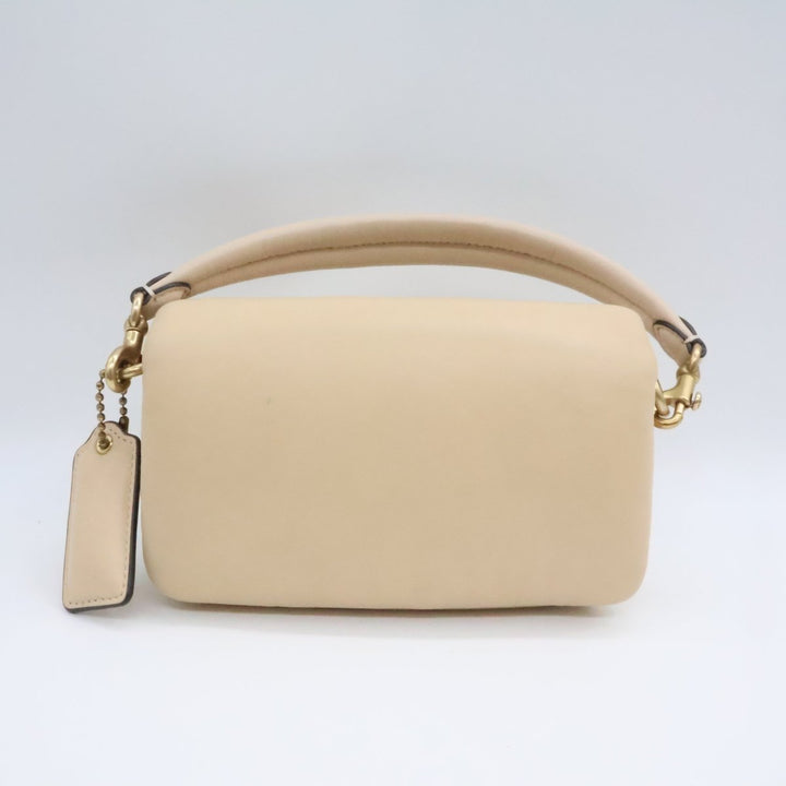 Coach Pillow Tabby 18 Beige Leather Handbag - Lux Central