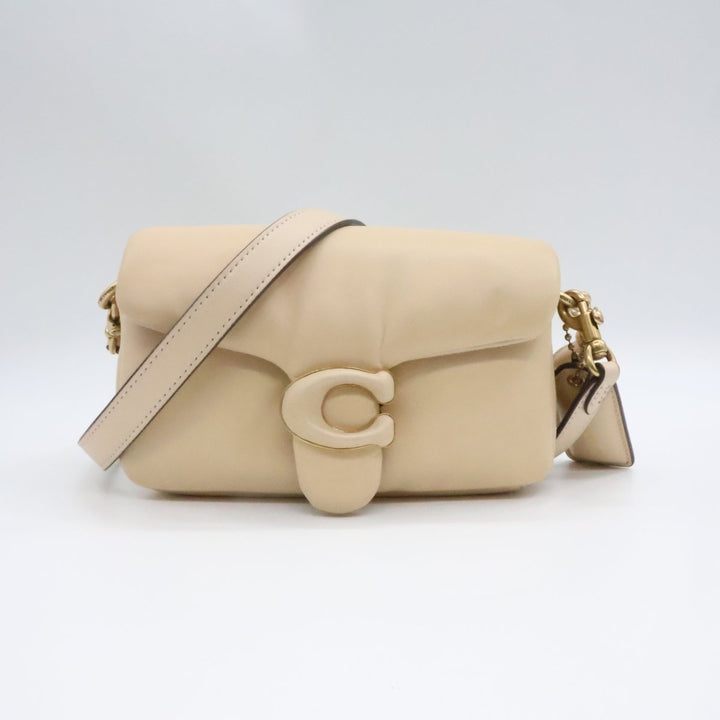 Coach Pillow Tabby 18 Beige Leather Handbag - Lux Central