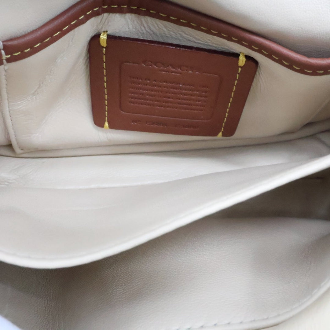 Coach Pillow Tabby 18 Beige Leather Handbag - Lux Central