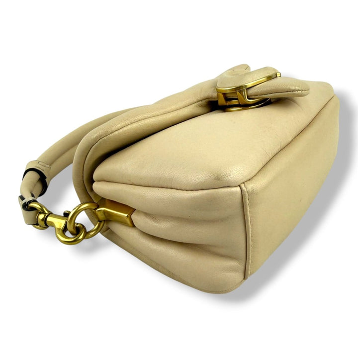 Coach Pillow Tabby 18 Beige Leather Handbag - Lux Central